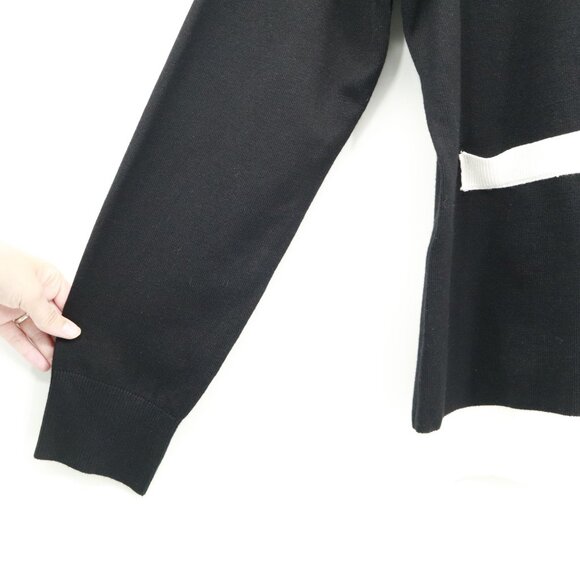 Seven Manor Sweater Women XL Black Rich Auntie Core Twee Preppy Wednesday Addams - Picture 5 of 16